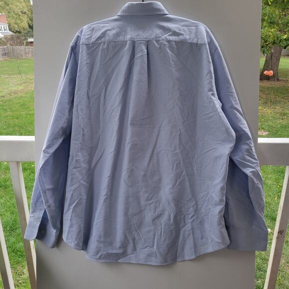 Lands End Shirt Mens XL (16/35)Blue Trim Fit Long Sleeve Button Up Career Casual - Picture 7 of 8